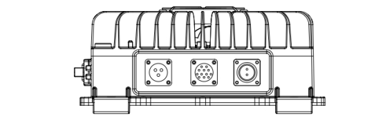風冷式 3.3KW72V 車載充電機 電動車充電器機械尺寸圖  正視圖